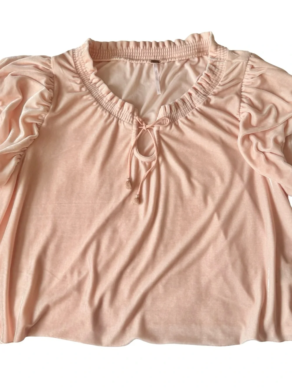 Free People Women’s Pink Terese Velvet Velour Top Size L